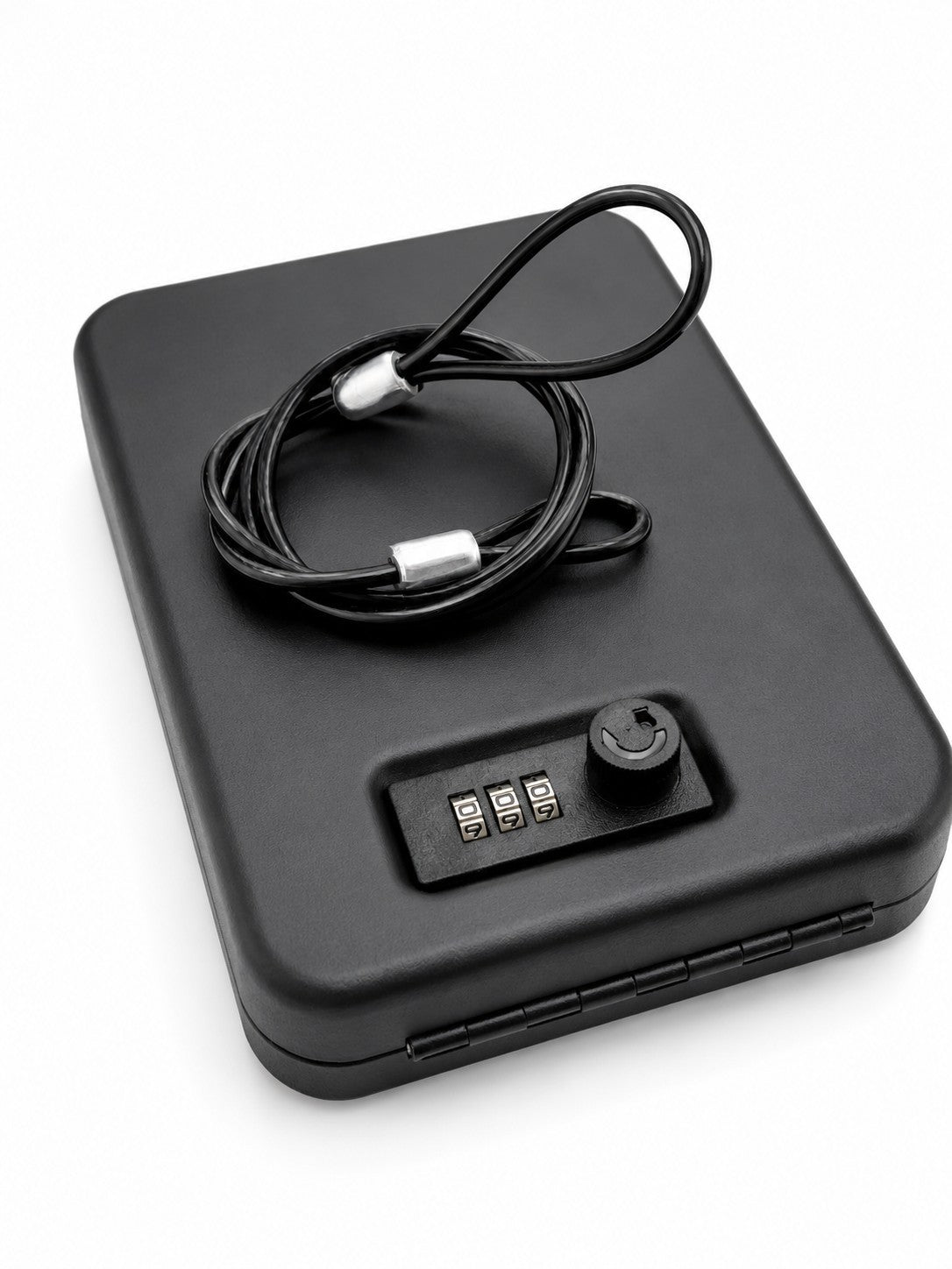 Portable Steel Pistol Safe Box with 3-Digit Combination Lock and Security Cable