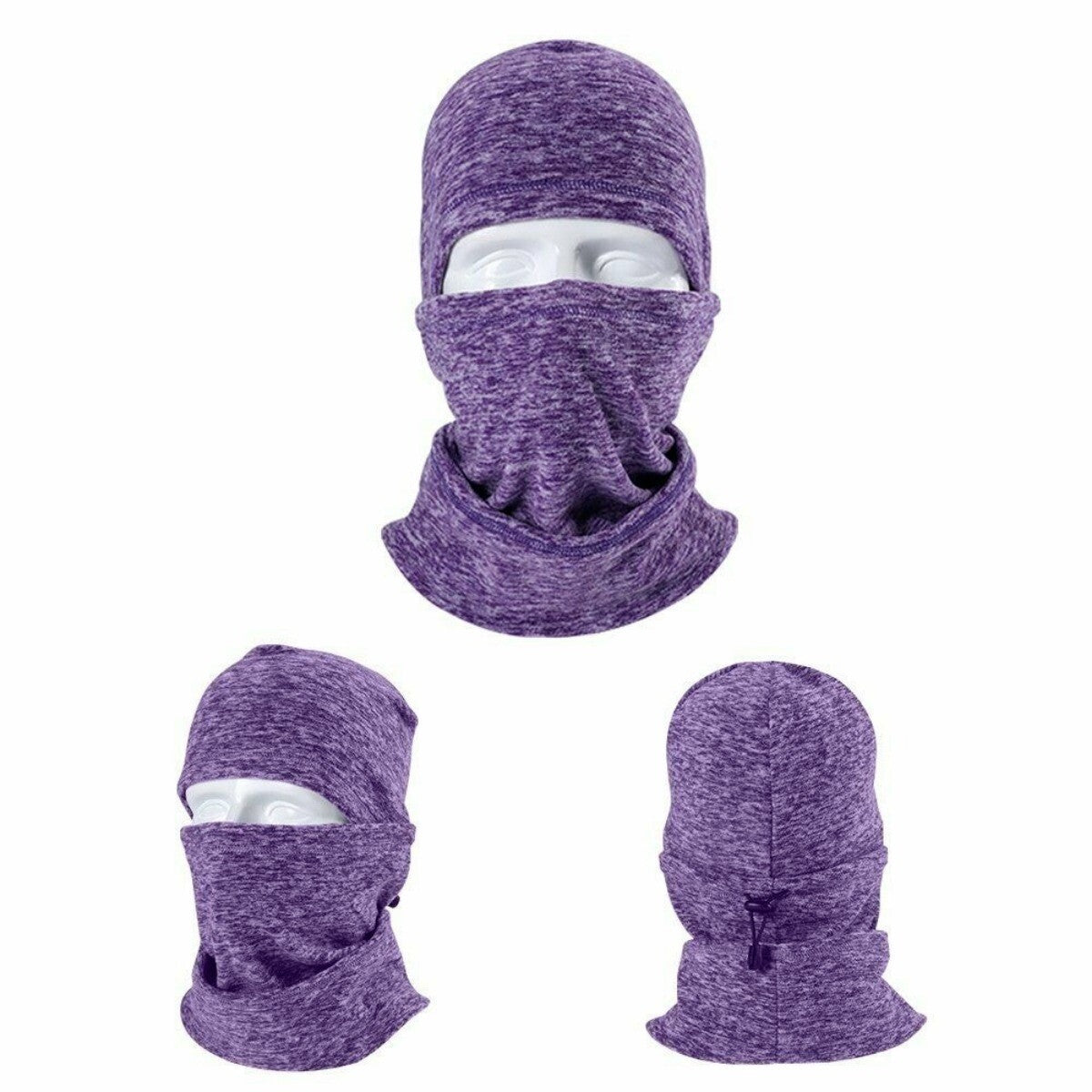 Unisex Winter Thermal Face Mask with Neck Gaiter - Windproof Fleece Ski Hat