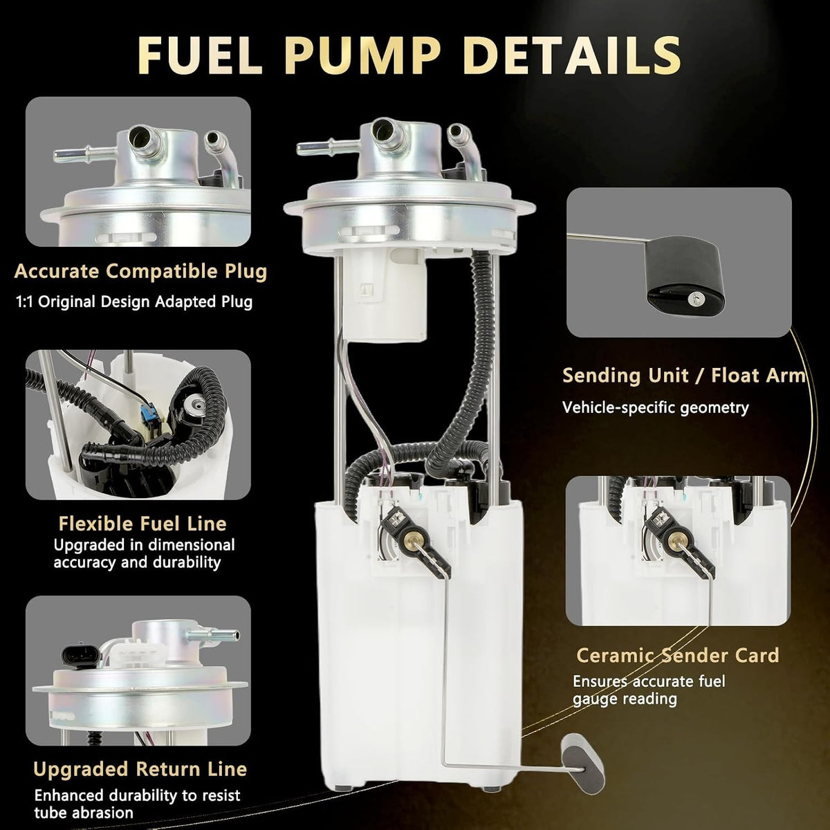 Electric Fuel Pump Compatible with Chevy Express & GMC Savana 1500-3500 2004-2008