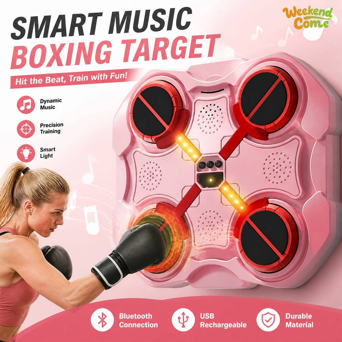 Music Punching Bag with Built-in Speakers for Boxing & MMA Training