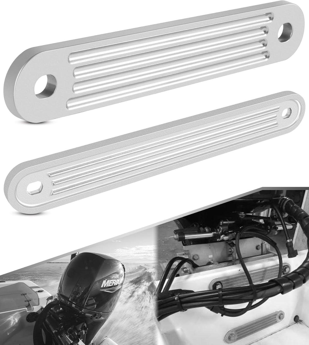 Aluminum Transom Support Plates Set for Outboard Motor Reinforcement - 3/8" Thick