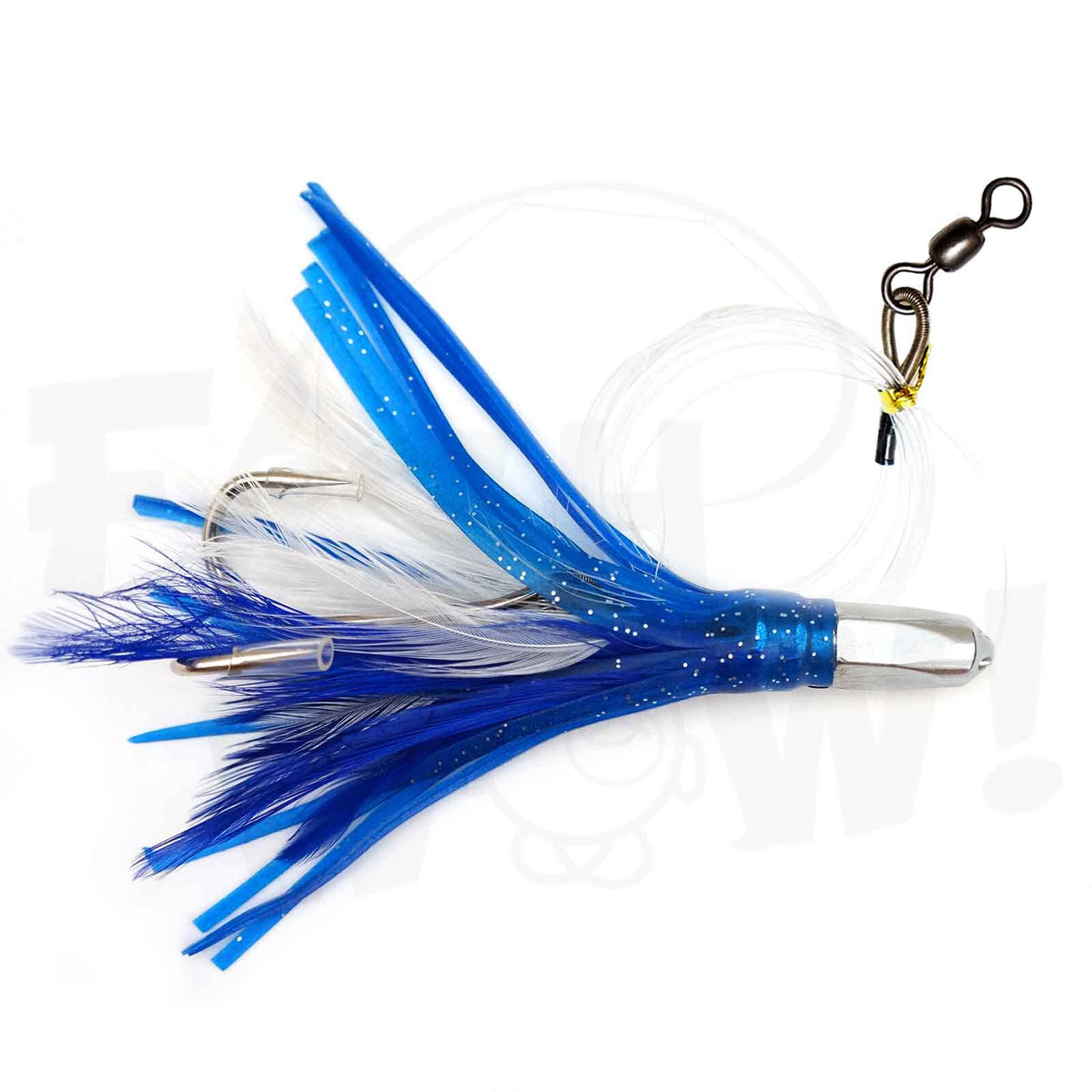 10PCS 4.5-Inch Saltwater Trolling Fish Rigged Bullet Head Feather Lures