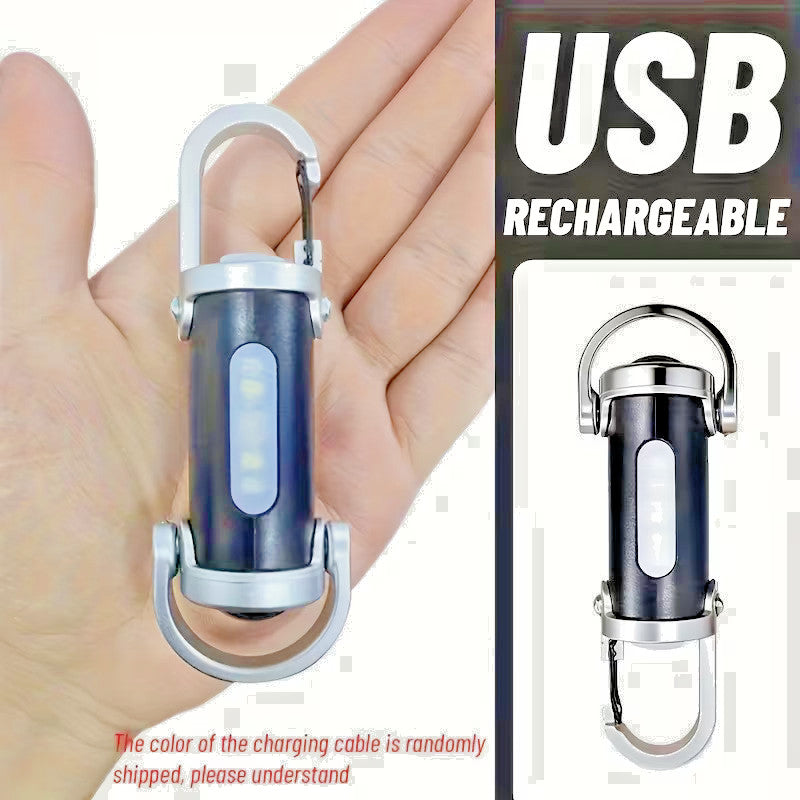 Rechargeable Mini Keychain Flashlight 300LM - Multi-Mode Portable LED Work Light