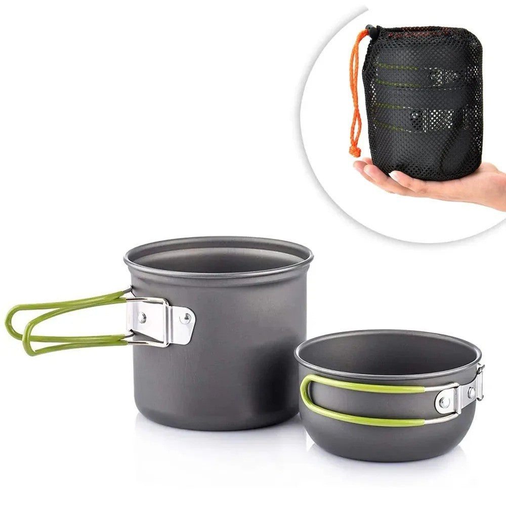 Portable Camping Cookware Set for Hiking and Outdoor Cooking