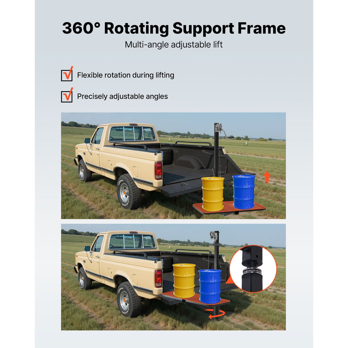 Hitch-Mounted Deer Hoist with Lift System Platform 300 lb Capacity