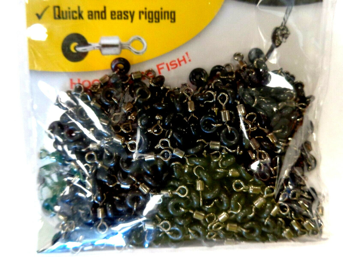 Size 1 Fishing Swivels with O-Ring - Pack of 250 for Ballyhoo Rigging
