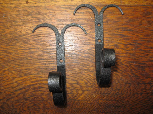 Blacksmith Hand Forged Wall Mount Gun Rack Hooks for Rifle Shotgun Storage