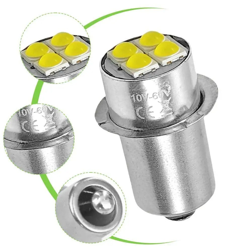 LED Replacement Bulb P13.5S 10-60V High Bright White Torch Flashlight