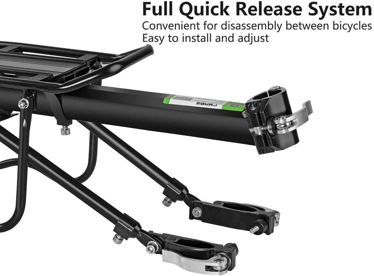 Aluminum Alloy Bicycle Rear Rack with Quick Release for Mountain & Road Bikes