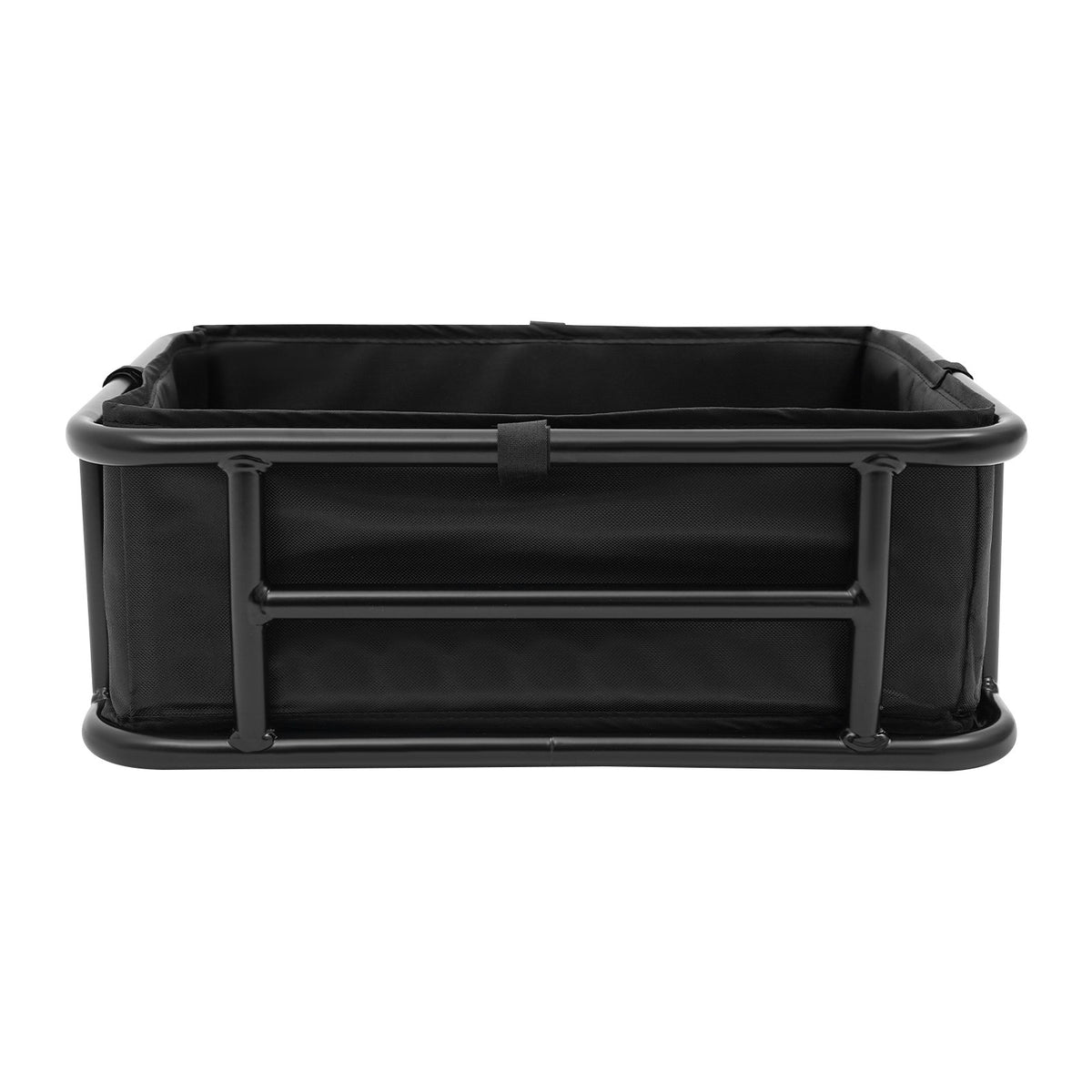 Rear Bicycle Basket with Luggage Net & Inner Liner - Black, 15L Capacity