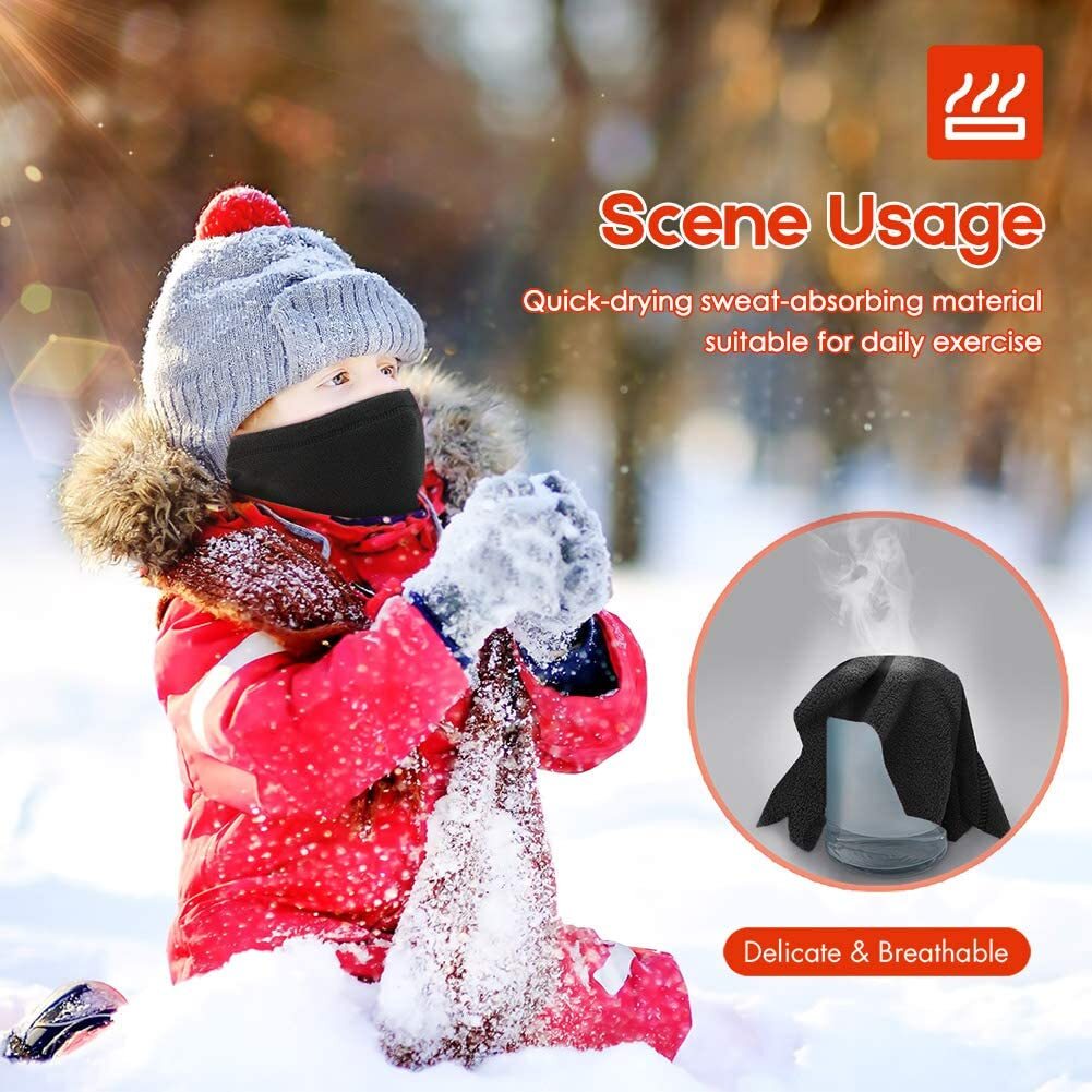 Kids Fleece Neck Warmer Winter Gaiter Balaclava for Skiing & Cold Weather