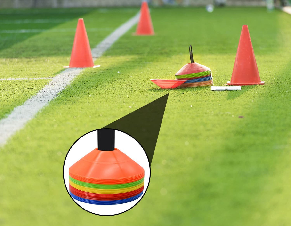 25 Pack Soccer Cones for Agility Training with Carry Bag & Cone Holder