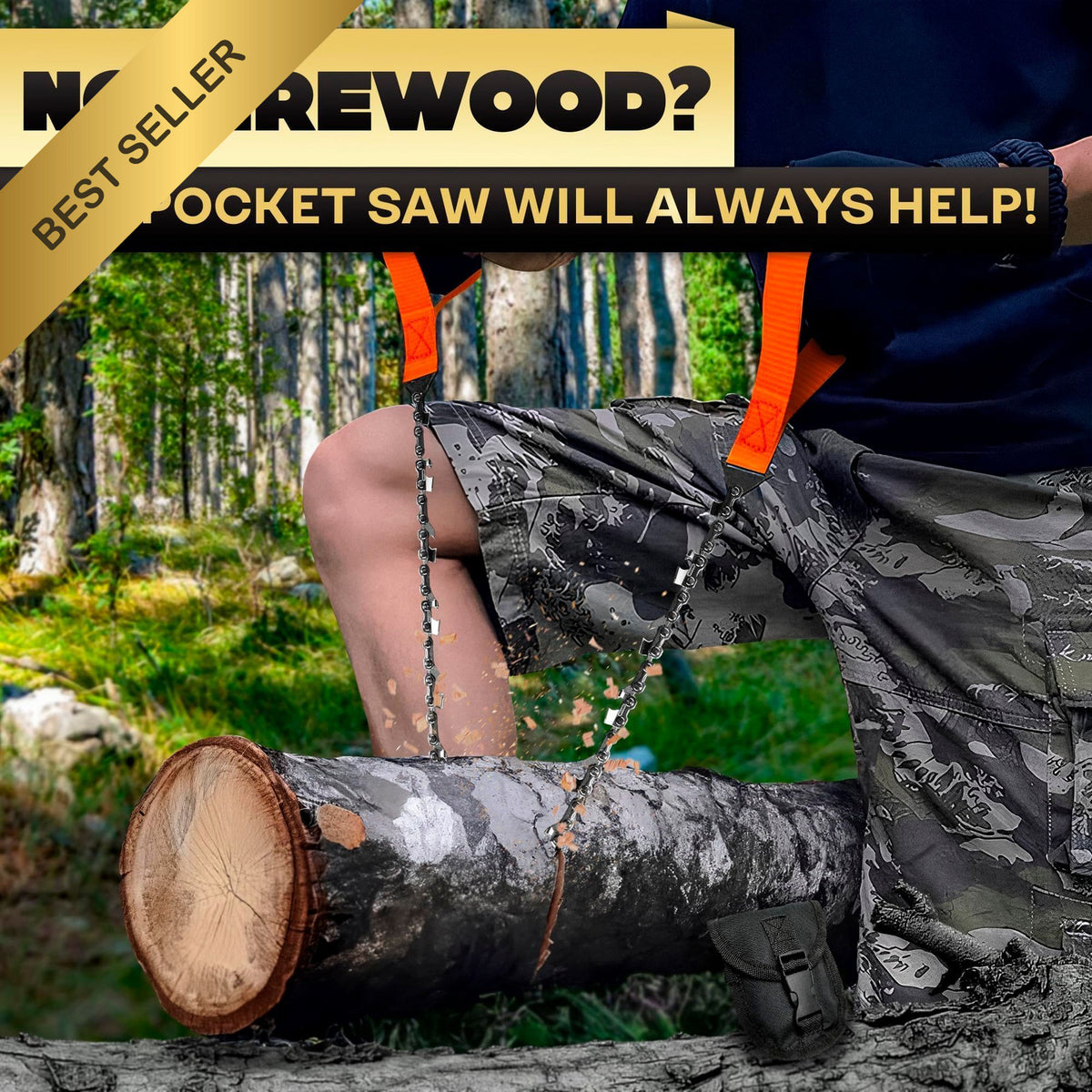 Pocket Chainsaw Rope Saw for Tree Limbs 25.5 Inch Stainless Steel Handheld Tool