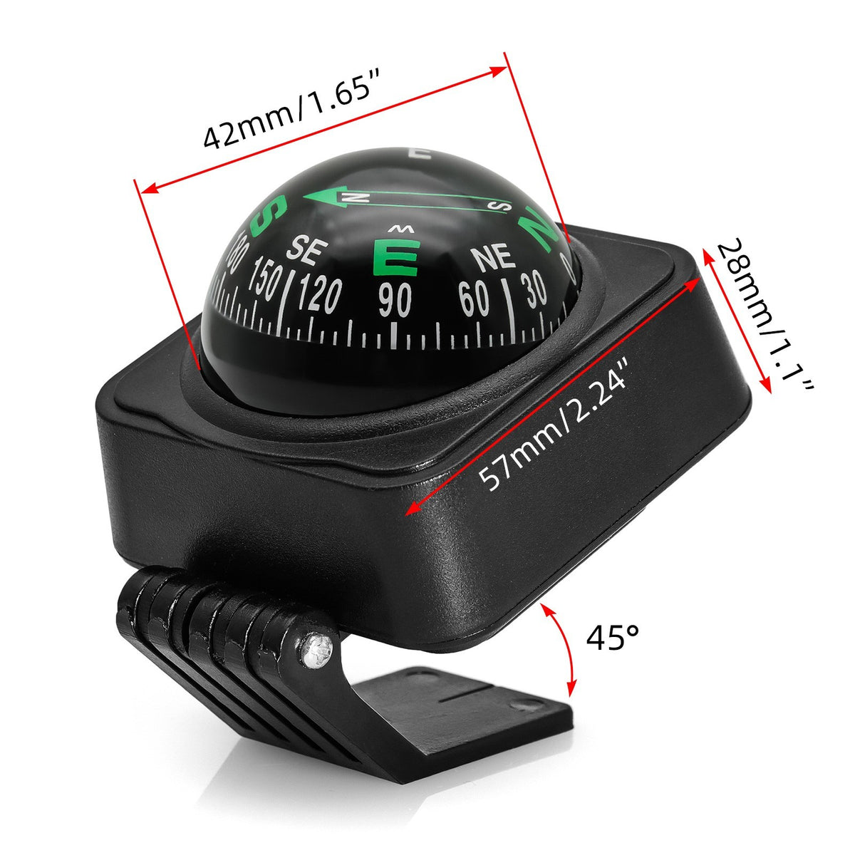 Adjustable Car Dashboard Navigation Compass Ball for Marine, Truck, Boat