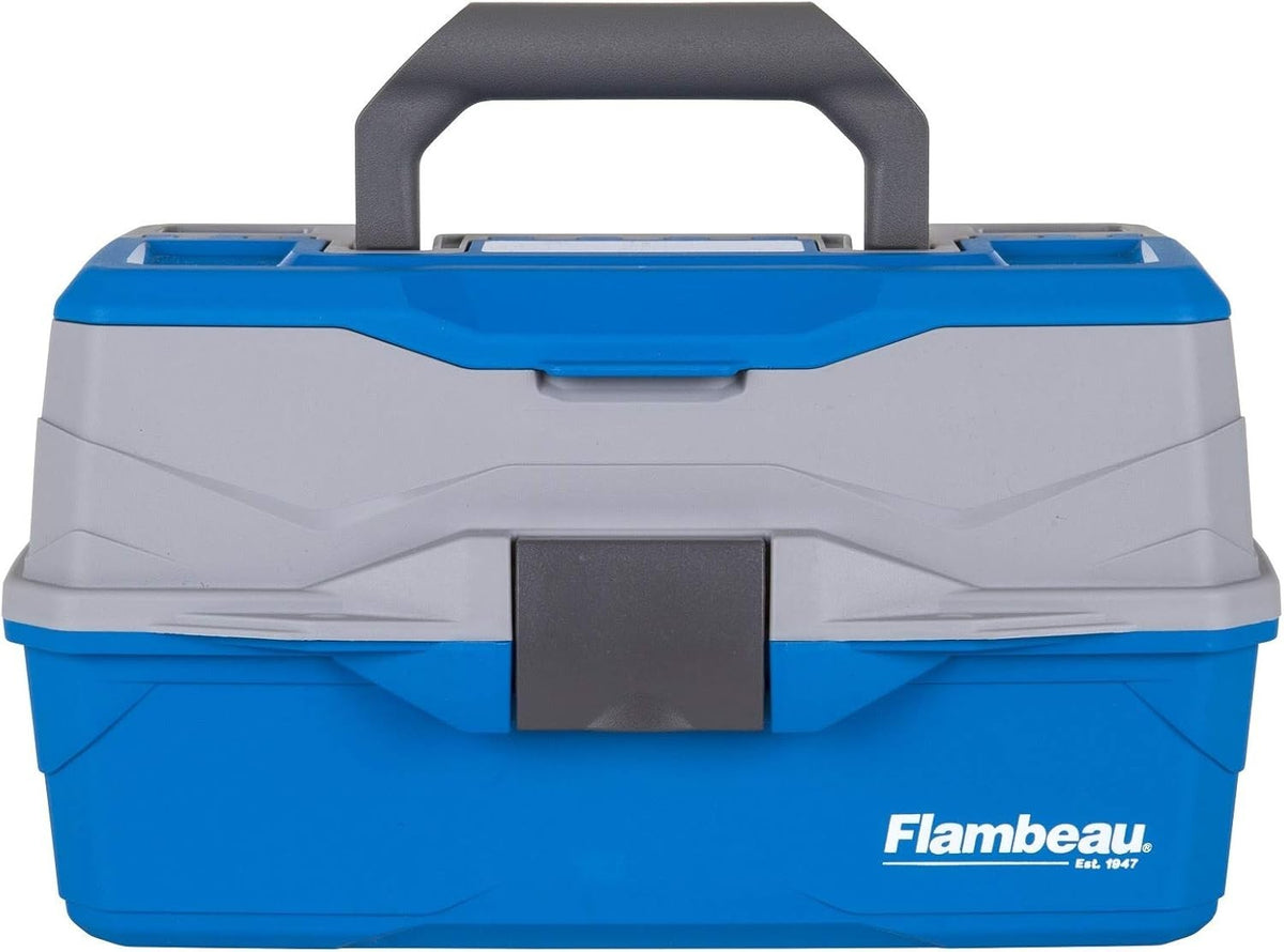 2-Tray Classic Tackle Box with Removable Dividers and Lid Accessory