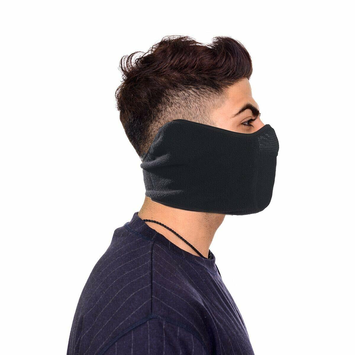Unisex Winter Half Ski Mask with Ear Warmer, Windproof Fleece Face Cover