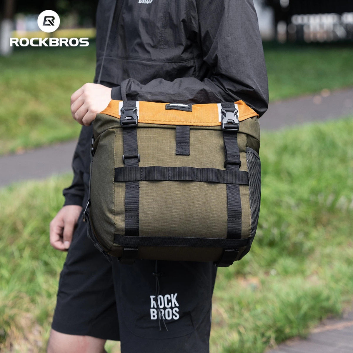 Waterproof Bike Handlebar Bag 24L Expandable Cycling Front Storage