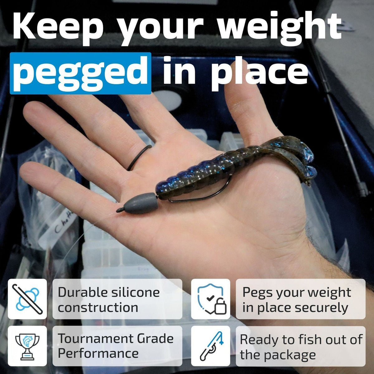 Fishing Weight Pegs for Worm and Flipping Weights - 80 Pegs Pack