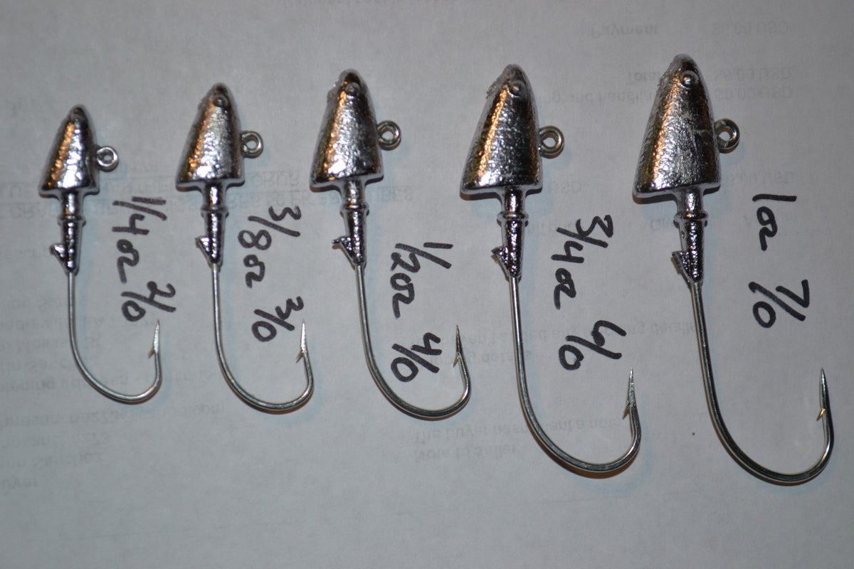 Saltwater-Safe Fishing Jigheads with Eagle Claw Hooks – Multiple Weights & Hook Sizes