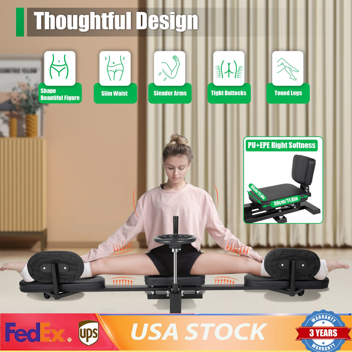 Leg Stretcher Machine for Martial Arts and Fitness Training - Adjustable Split Trainer