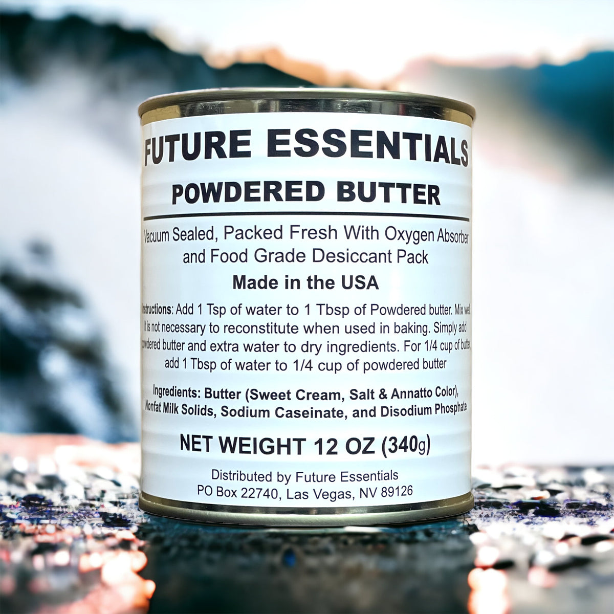 Powdered Butter Can - Long Shelf Life, US-Made, 12 oz for Cooking & Baking