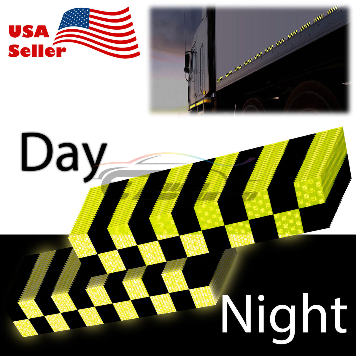 Reflective Safety Tape Stripe 12 Inch DOT-C2 Conspicuity Warning Trailer