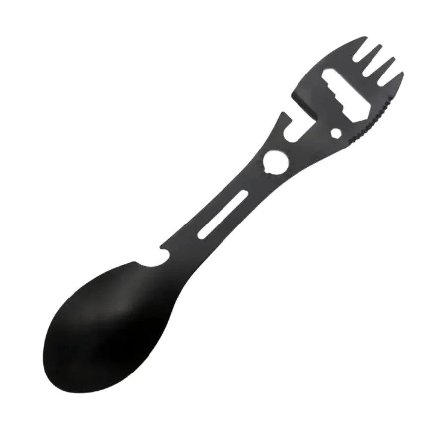 Multifunctional Camping Fork Spoon with Bottle Opener Stainless Steel 17.5cm