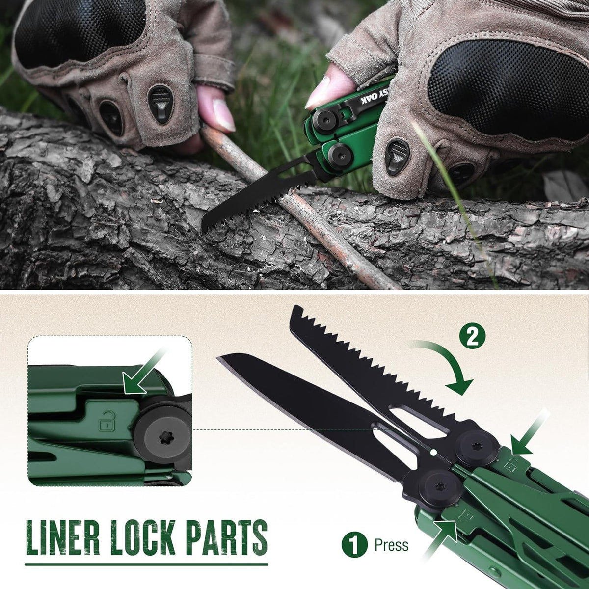 Multitool 27-in-1 Pocket Knife with Screwdriver Wrench Pliers Saw