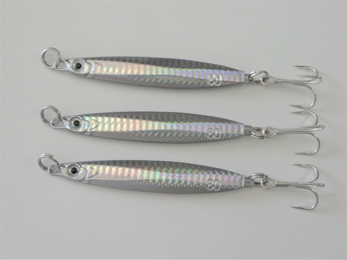 Saltwater Fishing Jigs 60g/2oz Metal Knife Sniper Vertical Lures - Multiple Pieces