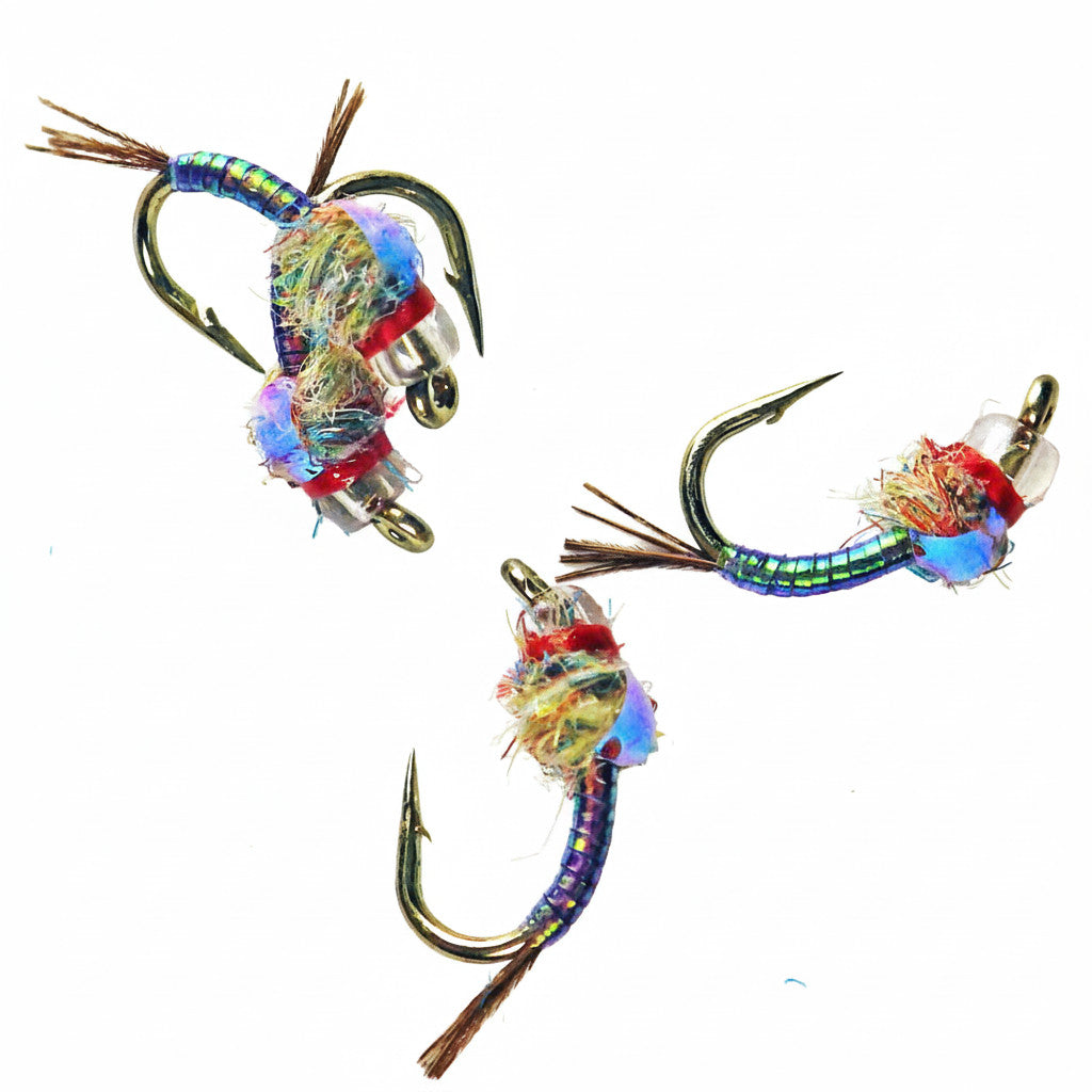 Rainbow Warrior Nymphs UV Purple Trout Flies - Premium Attractor Lot - Multiple Hook Sizes
