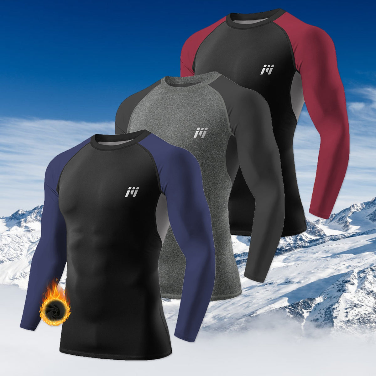 Men's Thermal Compression Shirts for Winter Workout & Outdoor Activities