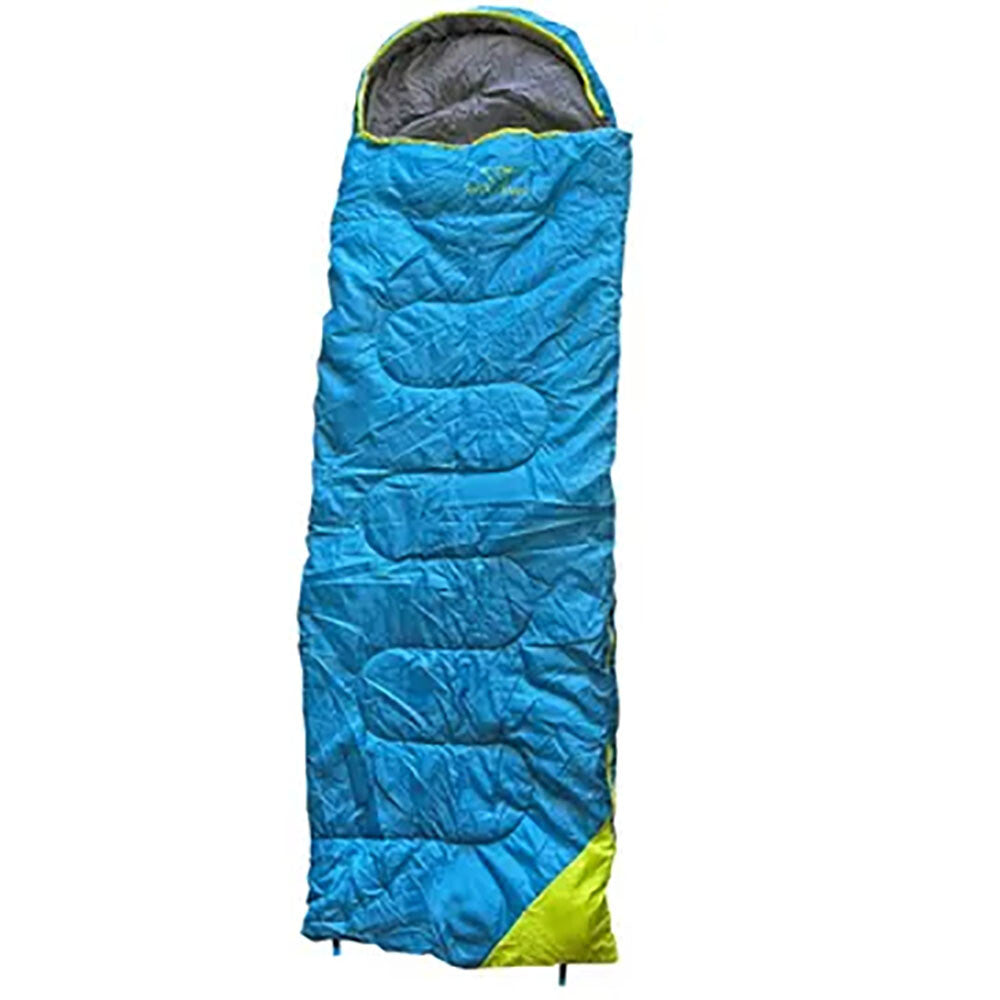 Deluxe Sleeping Bag for Camping and Sleepovers - Blue & Grey