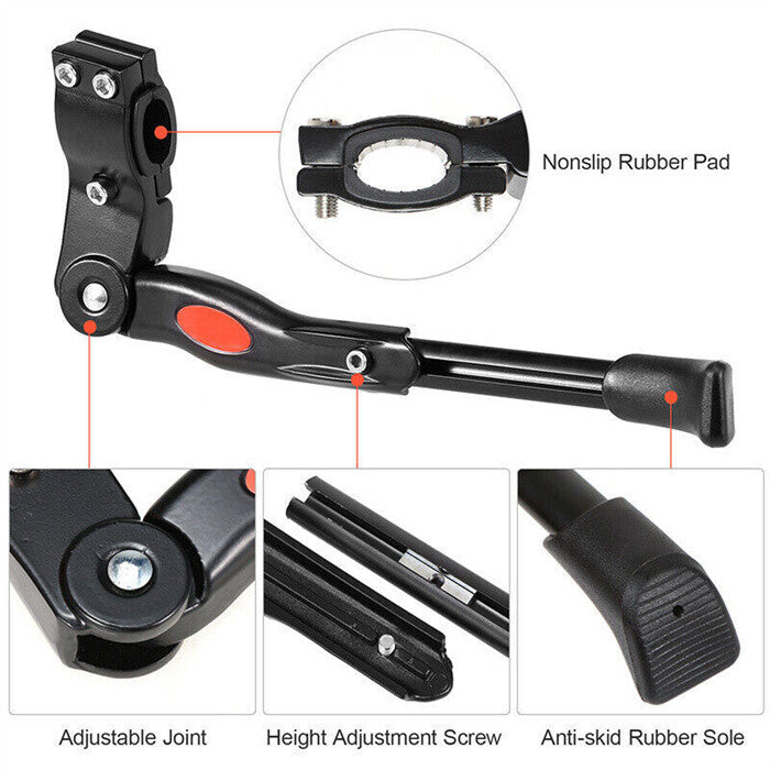 Adjustable Aluminum Bicycle Kickstand for 22-29 Inch Mountain & Road Bikes