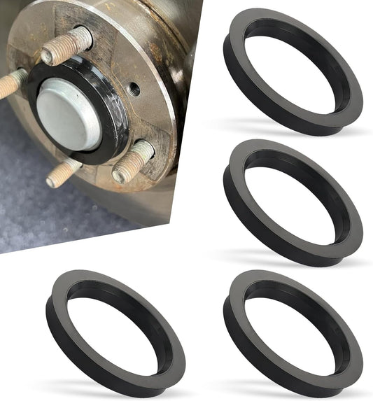 4 Pack Hub Centric Rings for Vehicle Wheel Alignment - 73.1mm to 60.1mm Black