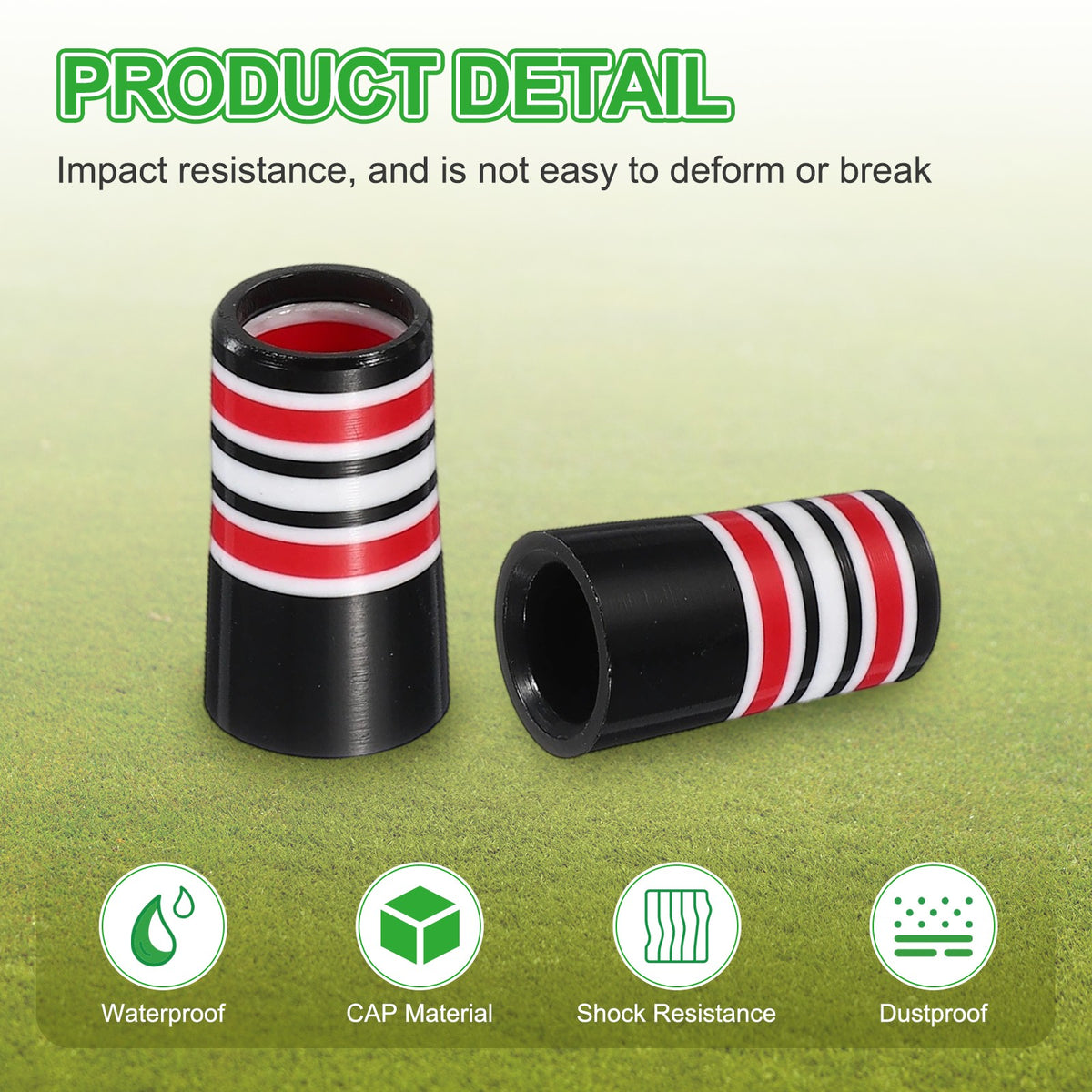 Golf Ferrules 25mm Taper Tip Set - Red, 12 Pack for Iron Club Repair