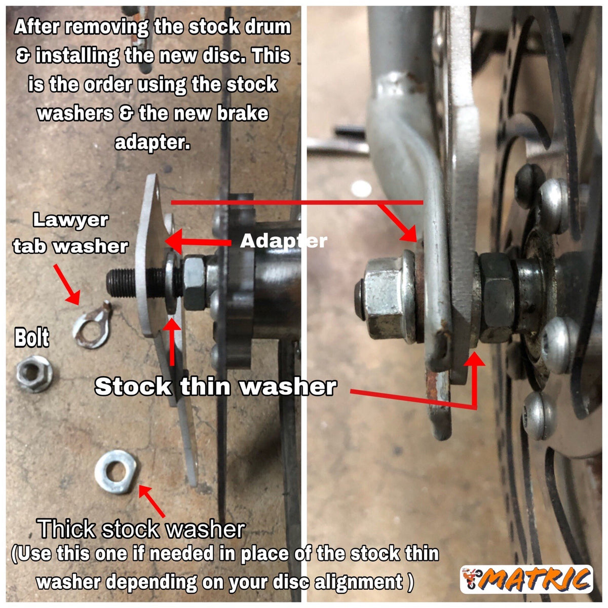 Bicycle Disc Brake Adapter for Razor MX350 - Made in USA, Lifetime Warranty