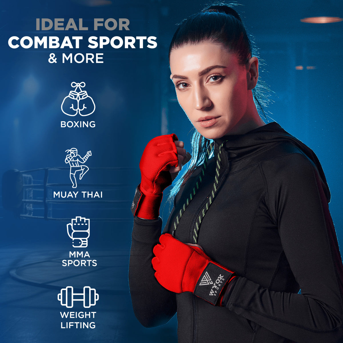Kids Boxing Gloves & Gel Hand Wraps Set for Martial Arts Training