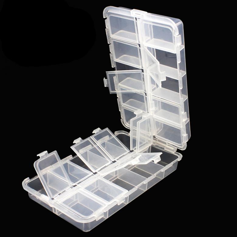 20-Compartment Transparent Fishing Tackle Box for Hooks Beads and Lures