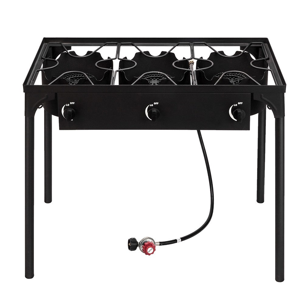 Portable 225,000-BTU 3 Burner Gas Camping Stove Grill Outdoor Cooker