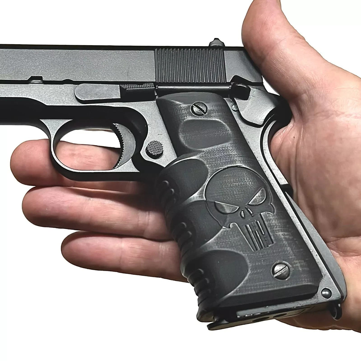 Pistol Grip 1911 Handgun Handles Punisher Black 20mm for Colt & Clones