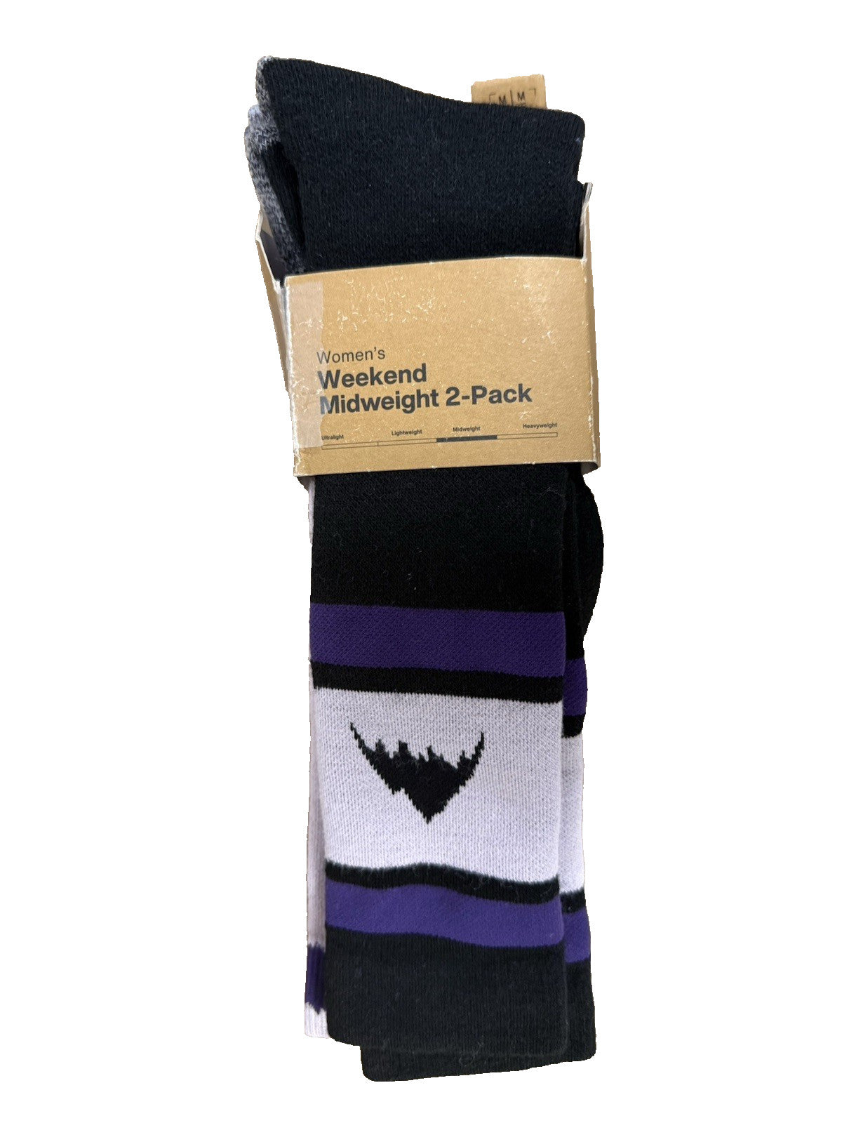 Women's Snowboard Ski Socks 2 Pack - Midweight, Elderberry, M/L 7-10