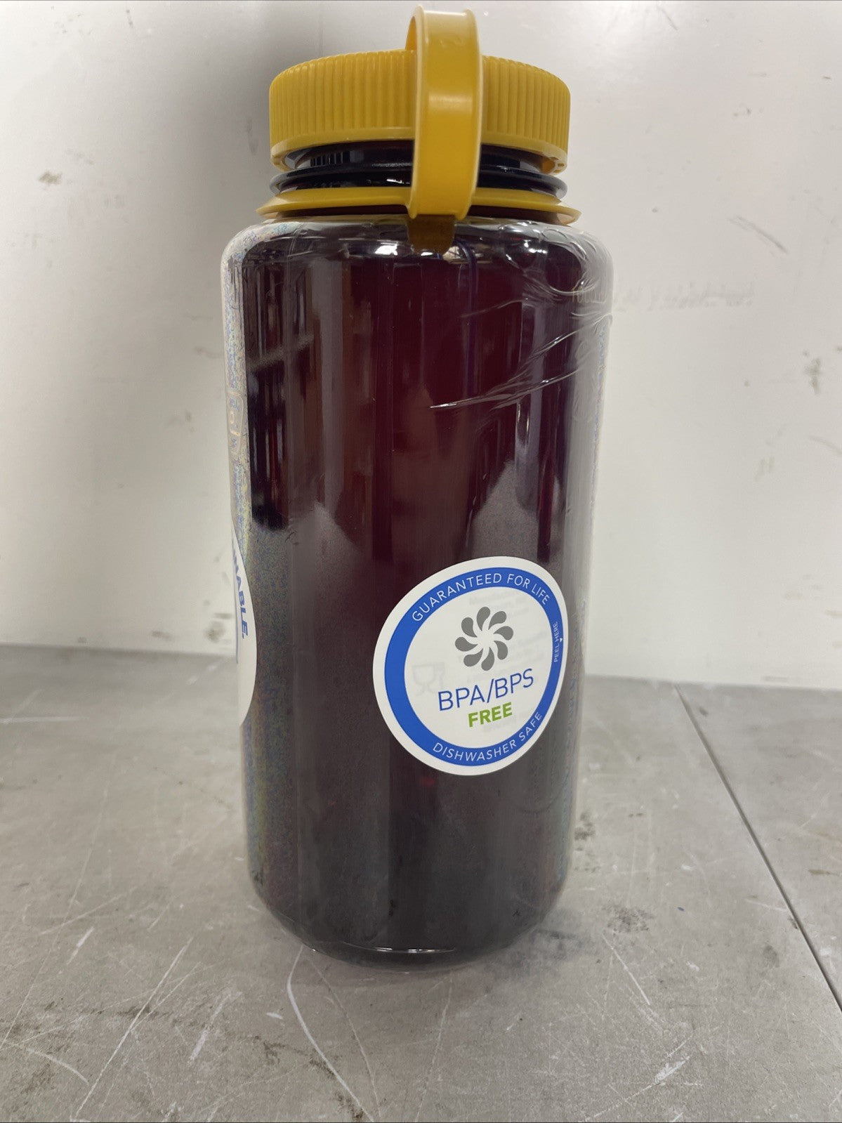 32 oz Wide Mouth Water Bottle with Golden Yellow Cap - Reusable Hydration Flask