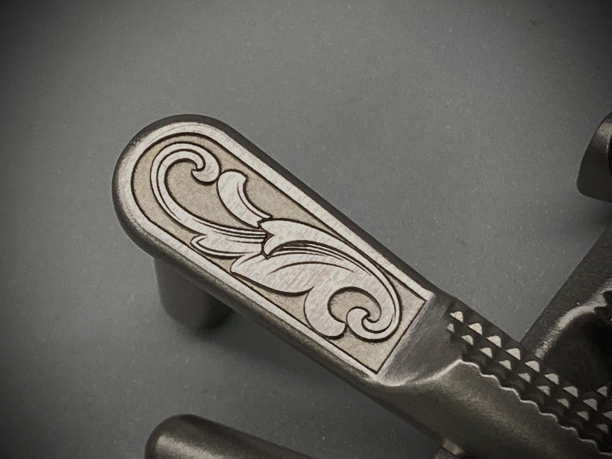 1911 Slide Stop Engraved Stainless Steel for 45ACP Handgun
