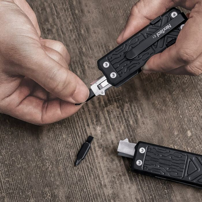 Pocket Multi-Tool with 9 Functions and Black Aluminum Handles, 2.88 Inches