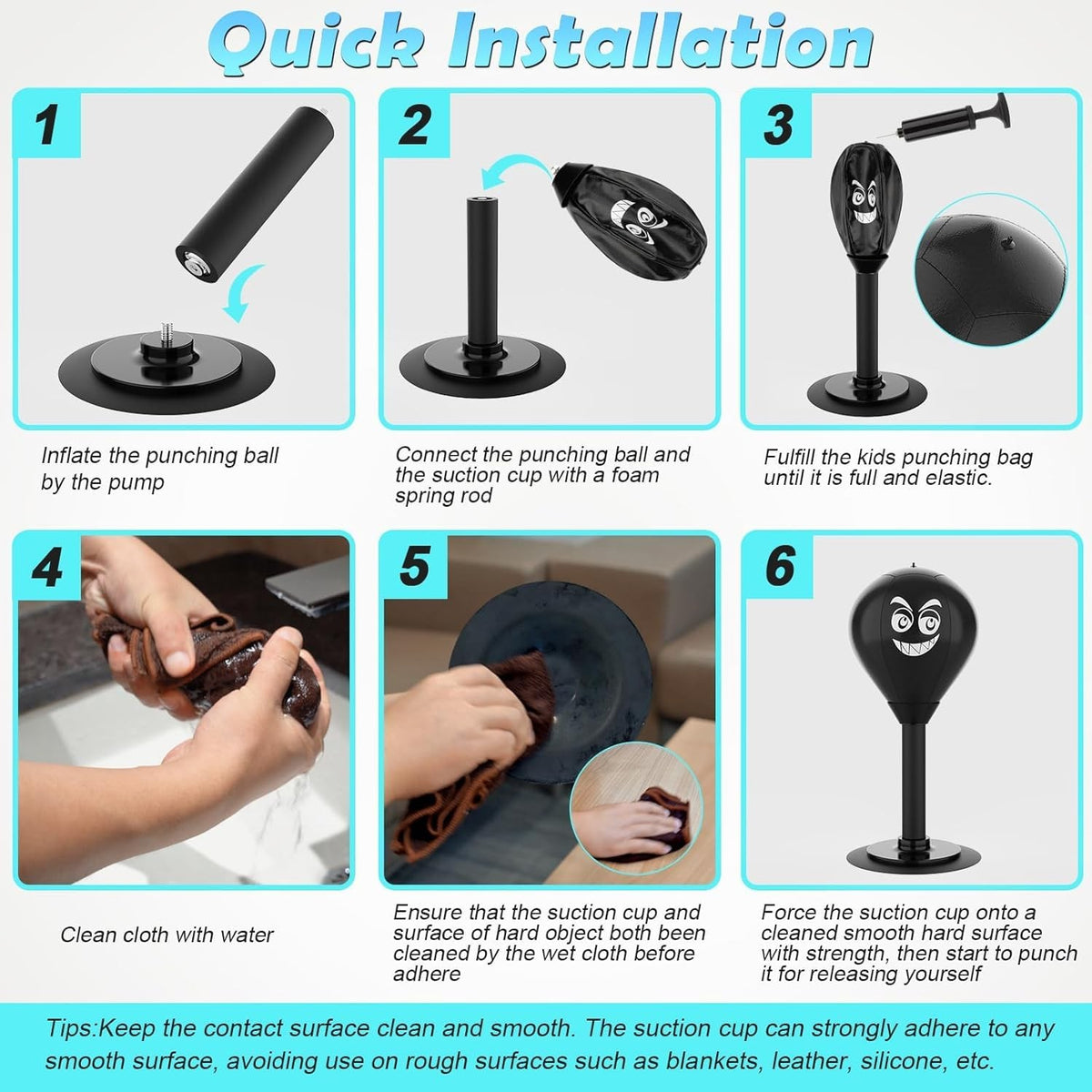 Desktop Punching Bag Stress Relief Toy with Suction Cup for Office & Home