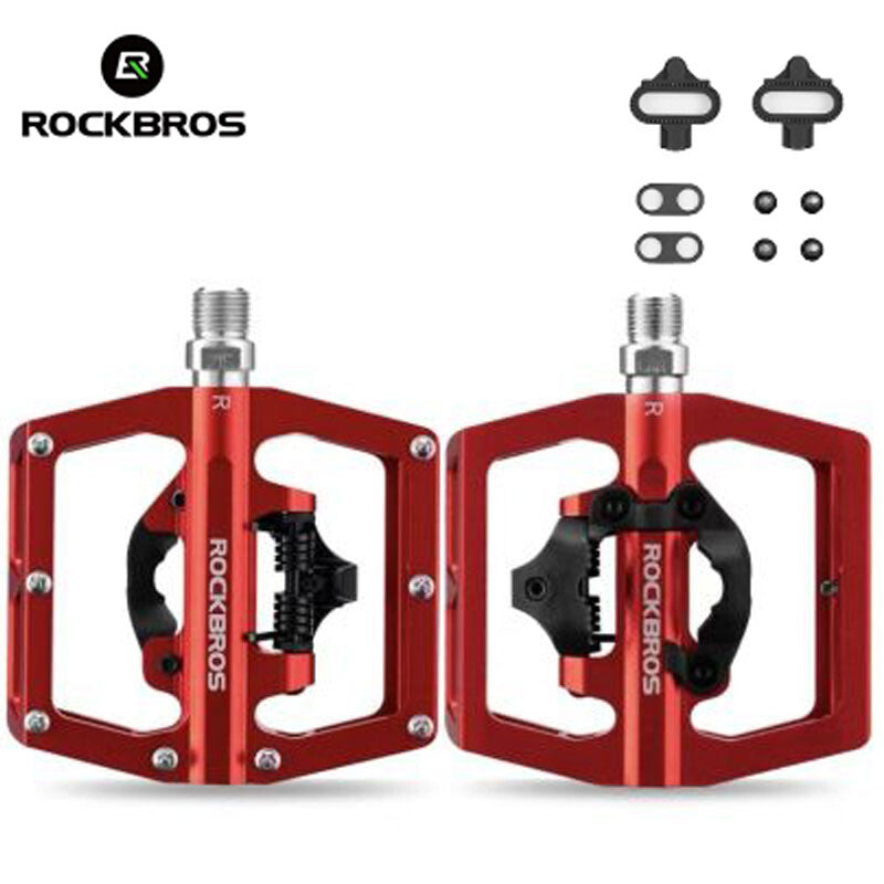 Cycling Pedal with Locking SPD System Aluminum Sealed Platform 9/16”