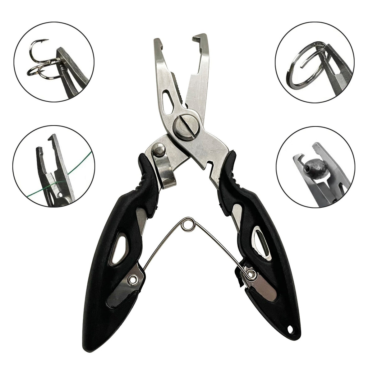 Fishing Pliers Scissors Line Cutter Hook Remover Multifunction Tool