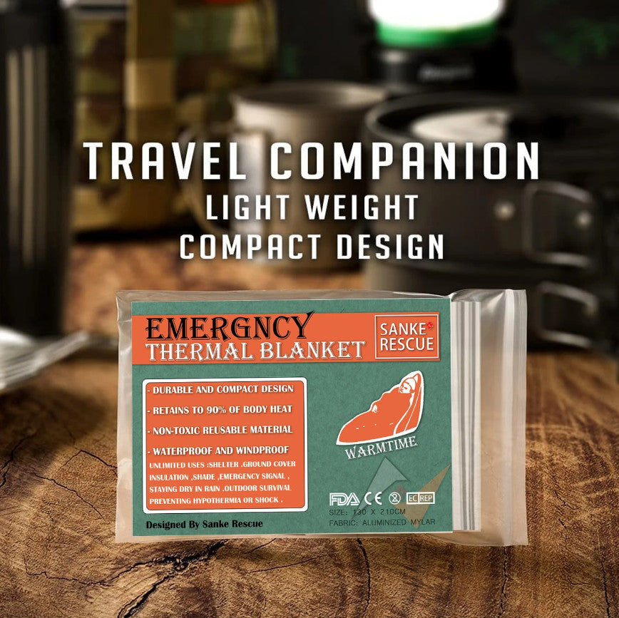 4 Pack Emergency Thermal Space Blankets - Reflective Mylar Survival Gear