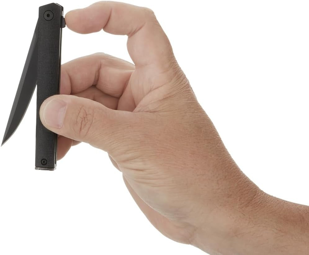 CRKT CEO Flipper Folding Knife Black Plain Edge with Liner Lock