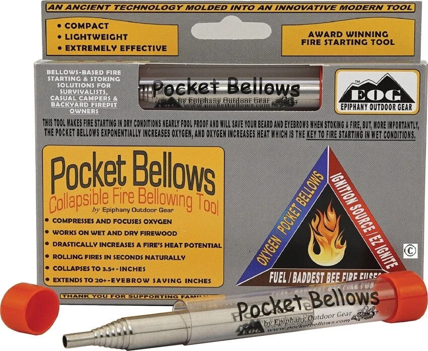 Outdoor Fire Bellow Collapsible Metal Tool for Camping & Hiking